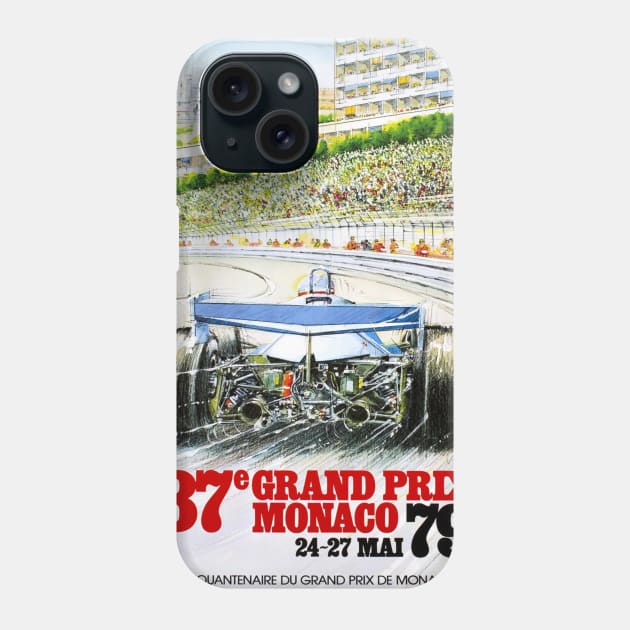 Grand Prix Monaco Vintage Poster 1979 Phone Case by J0k3rx3