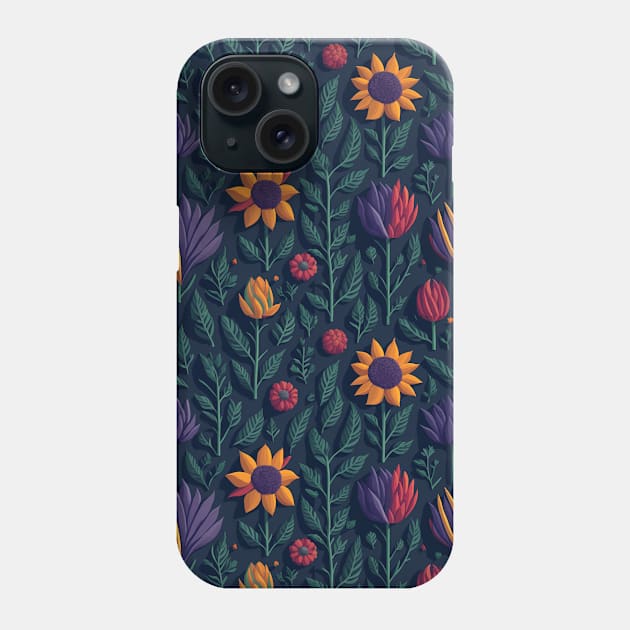 Scandinavian Summer Colorful Spring Flowers Phone Case by star trek fanart and more