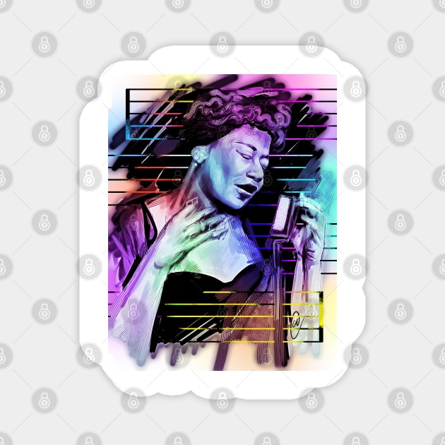 Ella Fitzgerald - digital painting Magnet by dangerbeforeyou