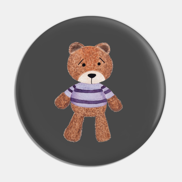 Teddy Bear Watercolor Painted Teddy Bear Pin Teepublic