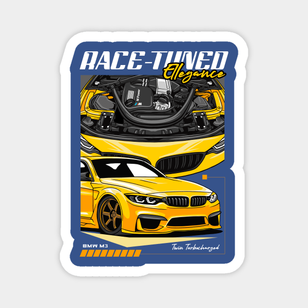 BMW M3 Race-Tuned Elegance Magnet by Harrisaputra