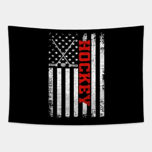 Hockey American Flag Patriotic Gift Tapestry