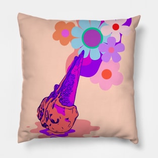 Pop Cone Summer Melty Retro Summer Disaster Fun in Bright Pop Art Style Pillow