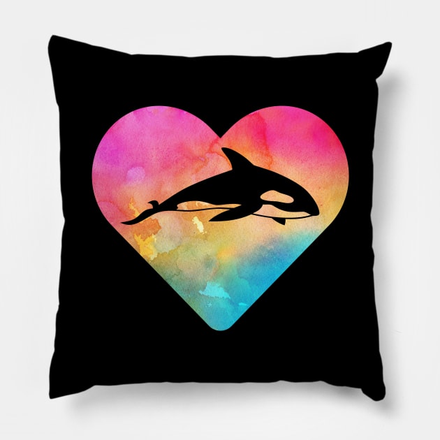 Orca Whale Gift for Girls and Women Pillow by JKFDesigns