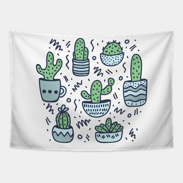 Cactus succulent flowerpots Tapestry by Olizabet shop