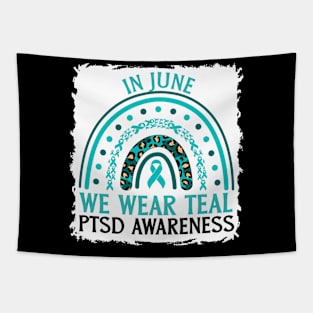 In June We Wear Teal PTSD Awareness Tapestry