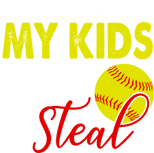 I Teach My Kids To Hit And Steal T-Shirt Softball Coach Tee Magnet