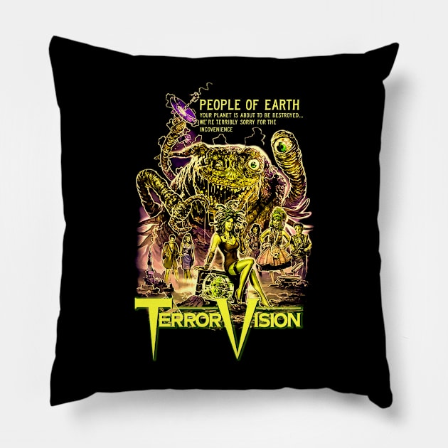 People Of Earth  (Version 2) Pillow by The Dark Vestiary