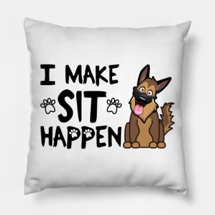 I Make Sit Happen German Shepherd - Dog Love Black Pillow