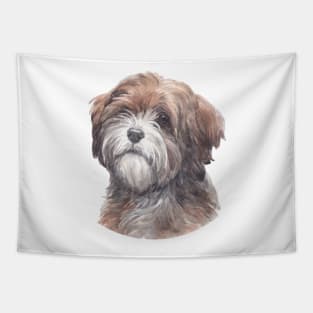 Tibetan Terrier Watercolor Art Tapestry