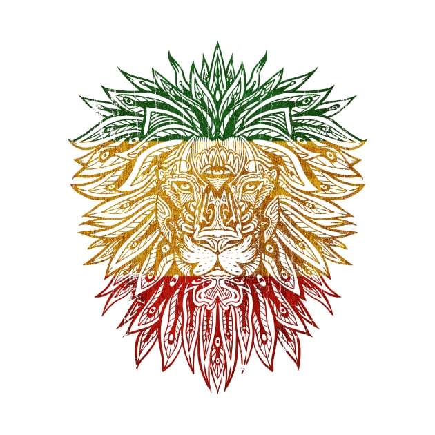 Mandala Rasta Lion Reggae Music Design by UNDERGROUNDROOTS