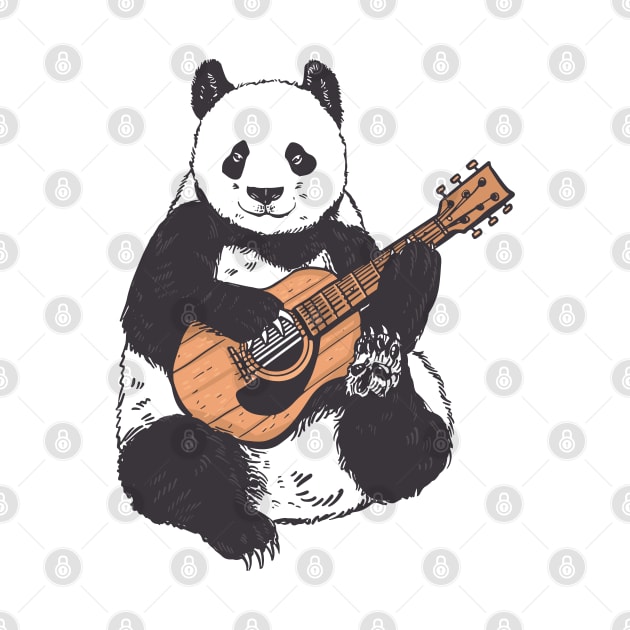 Guitar Panda Cute Animal by Printroof