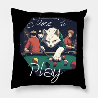 Cat Playing Pool Pillow