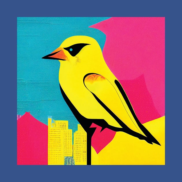 Colourful Canary Abstract by Geminiartstudio