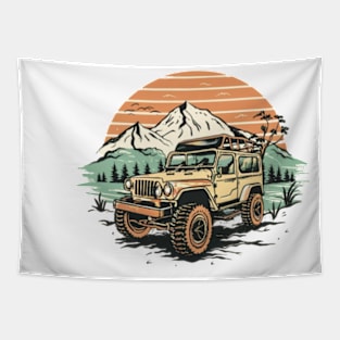 Urban jeep girl Tapestry