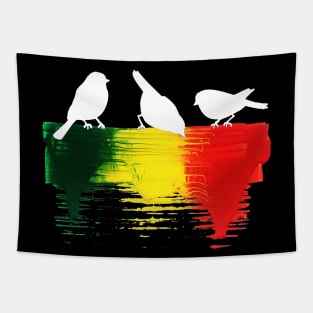 Three Little Birds Rasta Paint Tapestry