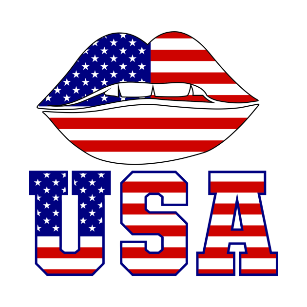 Discover 4th of july Patriotic Lips american flag lips - American Flag Lips - T-Shirt