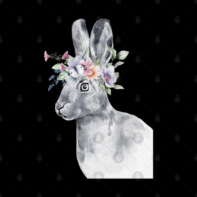 Floral Wild Rabbit Bunny Cottontail Spirit Wildlife Rescue by PinkyTree