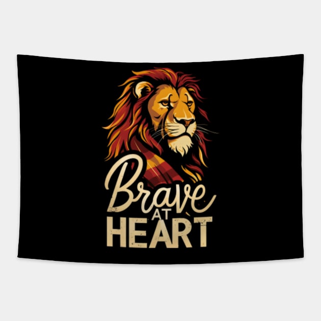 Brave at Heart - Lion with a Scarf - Magical Tapestry by Fenay-Designs