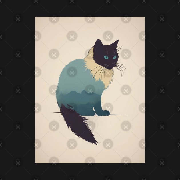 Ragdoll Cat 1 - Japanese Retro Art by nextpensive