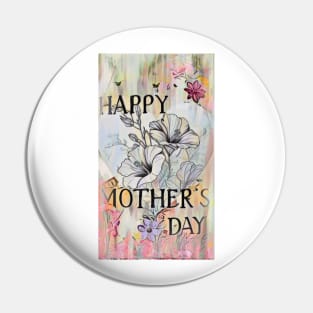 Mothers day Card, flower design art print Pin