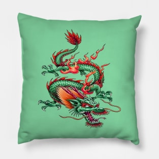 Chinese Eastern Green Dragon Mythical Creature Pillow