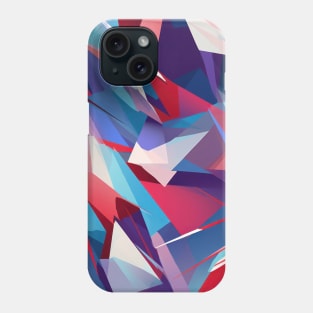 Cubist Harmony: Modern Geometric Dance in Pink, Blue, and Violet Phone Case