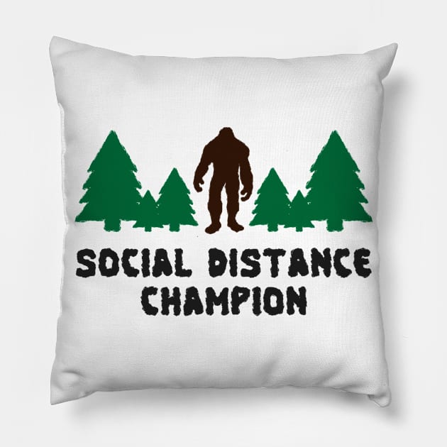 Social Distance Champion Pillow by happysquatch