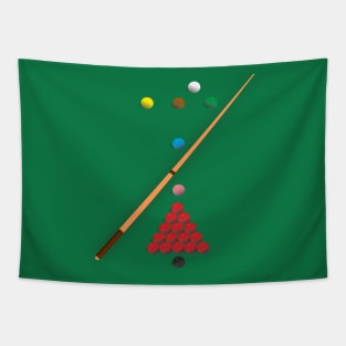 Snooker  design showing all the balls as they are on the table. Tapestry