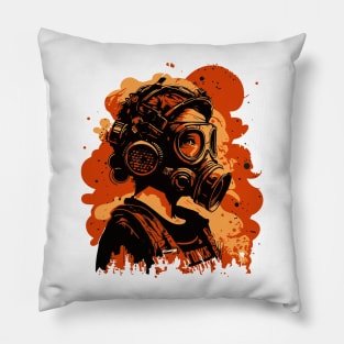 Girl in a gas mask Pillow