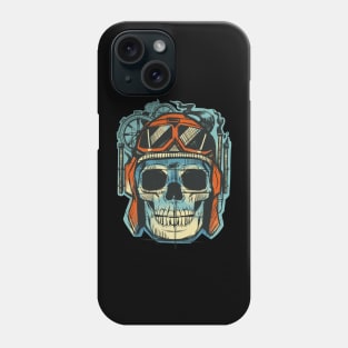 Pilot Skull Funny Aviation Lover Airplane Enthusiast Phone Case