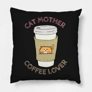 Cat Mother, Coffee Lover (Takeaway Cup) Pillow