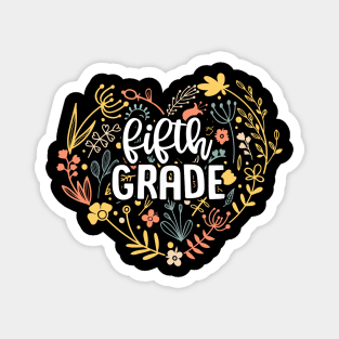 Fifth Grade Floral Heart Back To School Magnet