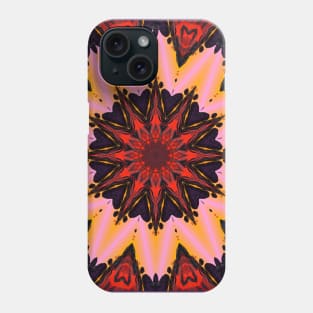 Red flower kaleidoscope star. Unique print. Phone Case