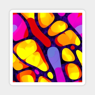 Vibrant Butterfly Phospor Crystal - Stained Glass Design Pattern Magnet