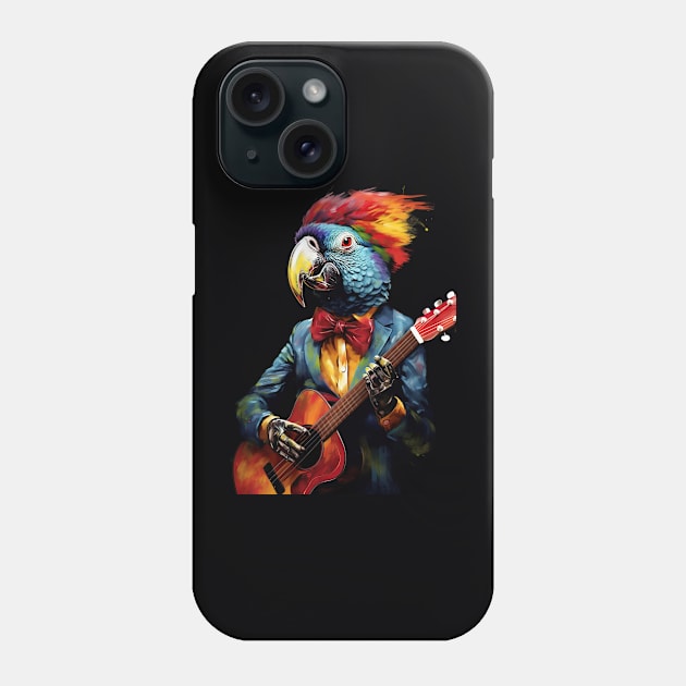 Parrot Playing Guitar Phone Case by susannefloe