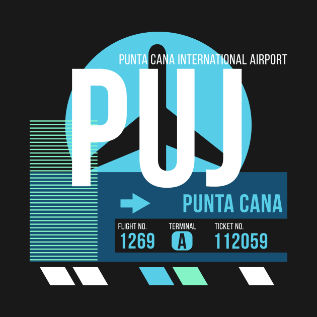 Punta Cana (PUJ) Airport Code Baggage Tag by SLAG_Creative