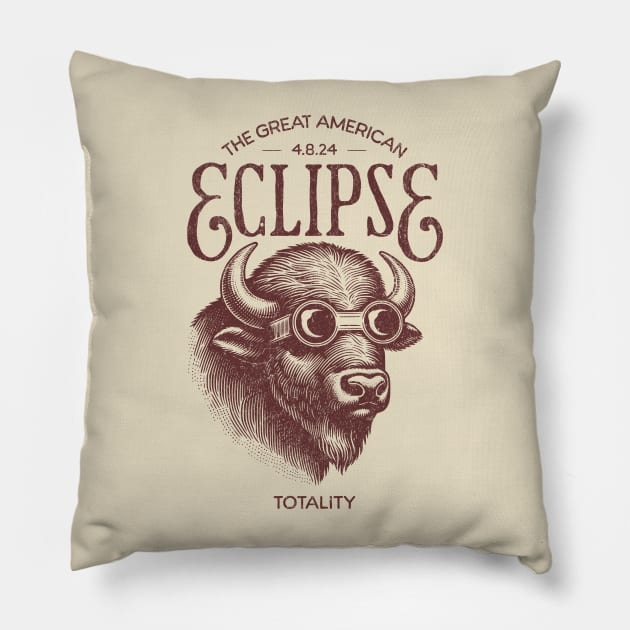 The Great American Eclipse Buffalo Pillow by daisyblue