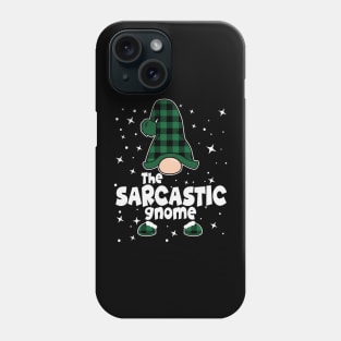 The Sarcastic Gnome Green Plaid Funny Christmas Costume Xmas Ugly Sweater Gift Phone Case