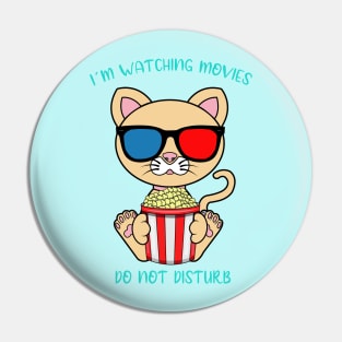 I am watching movies, cute cat Pin