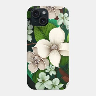 Greenish floral print Phone Case