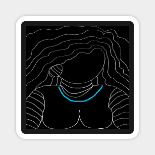 Woman with turquoise necklace Magnet