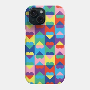 Color Blocking Hearts Trendy Modern Phone Case