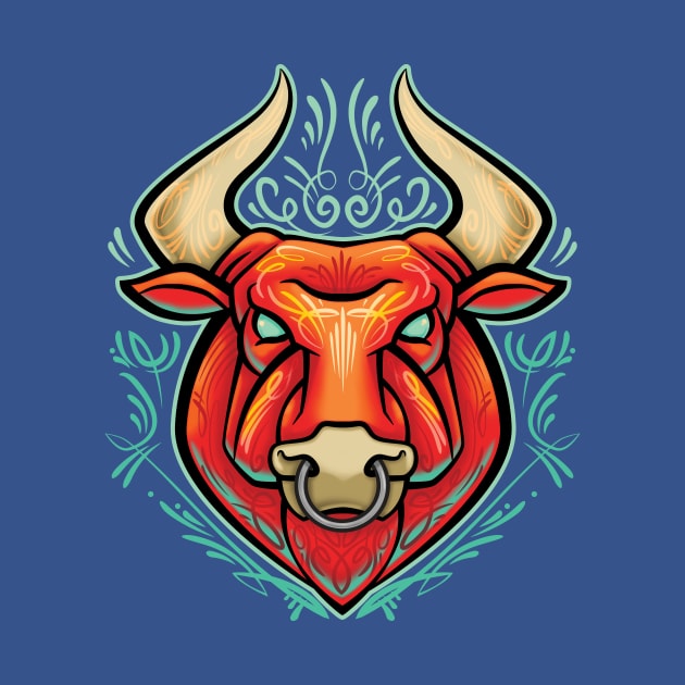 Pinstriped Bull by Mattocks Design