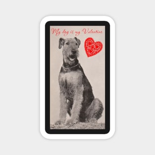My Dog is my Valentine (Airedale) Magnet