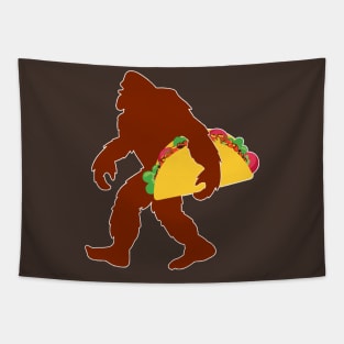 Funny Bigfoot Carrying Tacos Tapestry