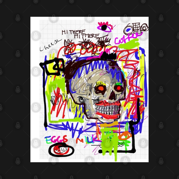 Grocery List  Neo Goth Skull by Kater