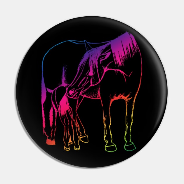 Foal and mare Rainbow Pin by Shyflyer