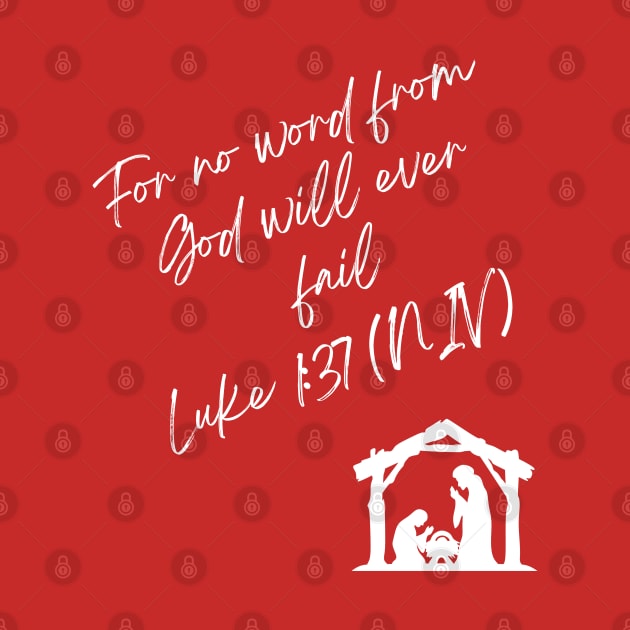 Luke 1:37 Handwritten on Christmas Stationery by Divine Dress Code