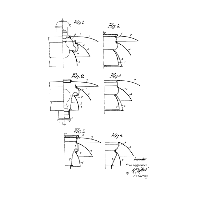 Shade Holder for Electric Lamps Vintage Patent Hand Drawing by TheYoungDesigns